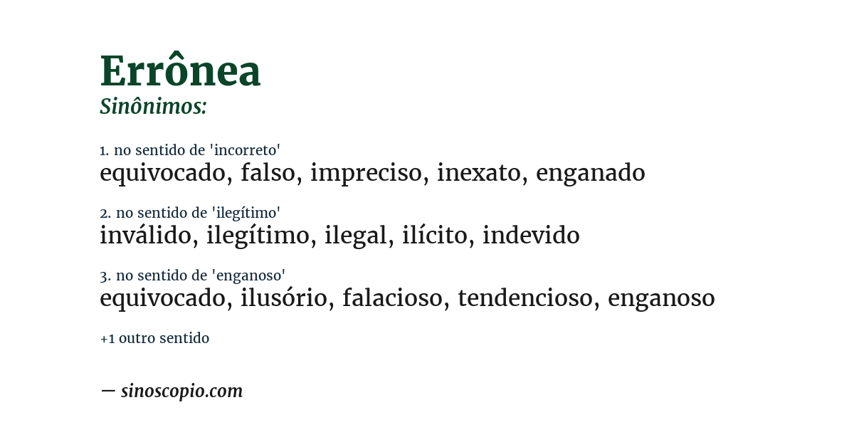 Sinônimo de errônea