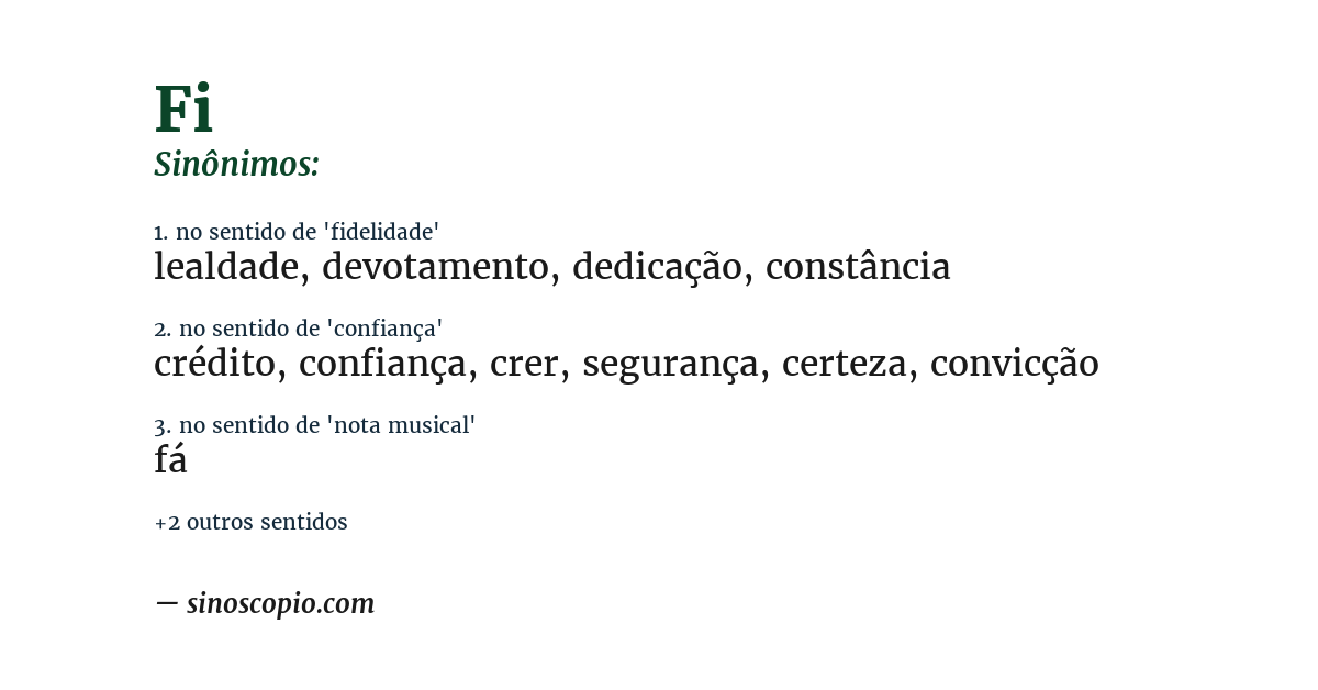 Sinônimo de fi