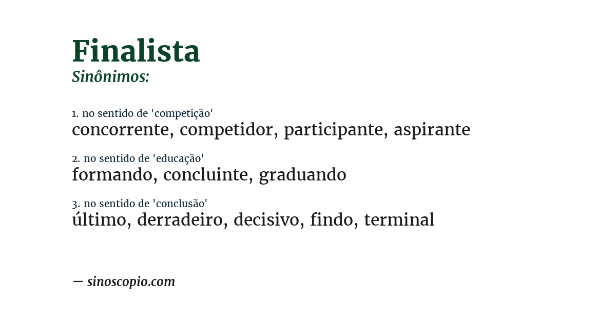 Sinônimo de finalista