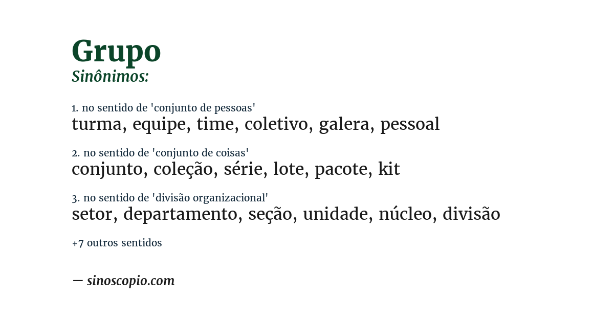 Sinônimo de grupo