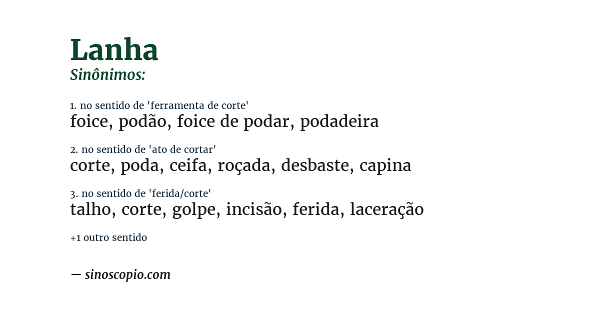 Sinônimo de lanha