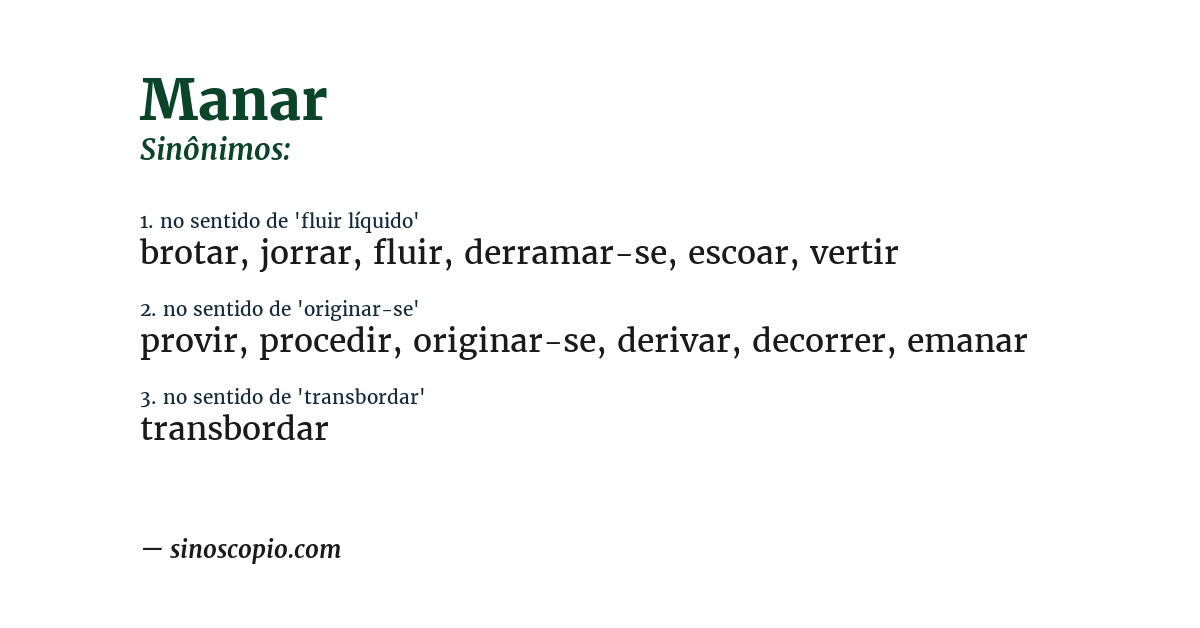 Sinônimo de manar