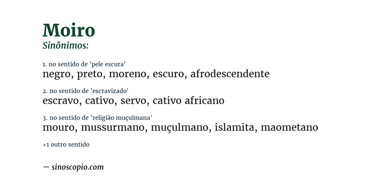Sinônimo de moiro