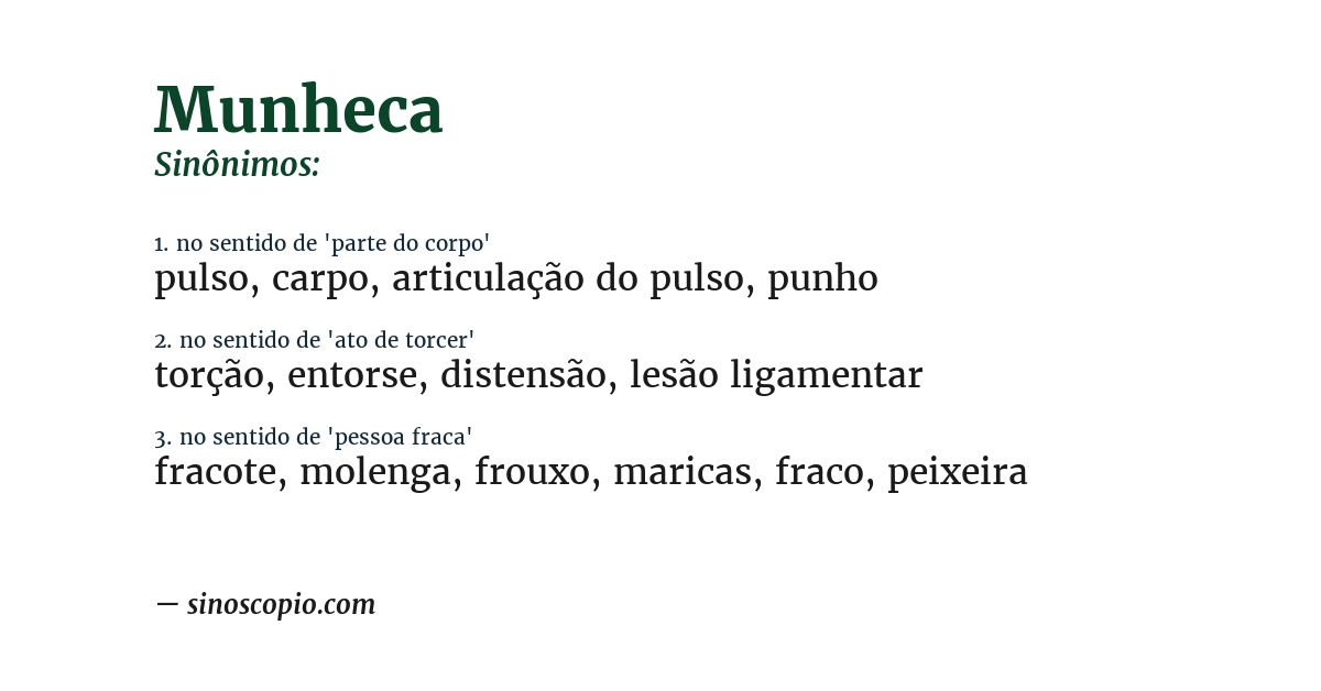 Sinônimo de munheca