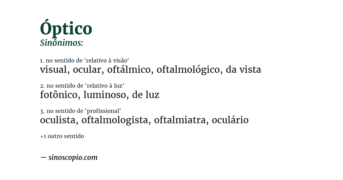Sinônimo de óptico