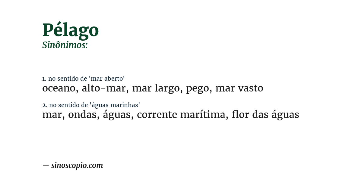 Sinônimo de pélago