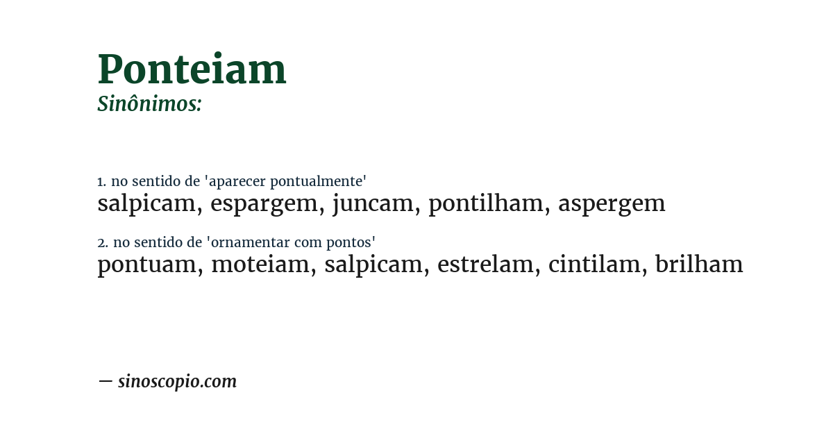 Sinônimo de ponteiam