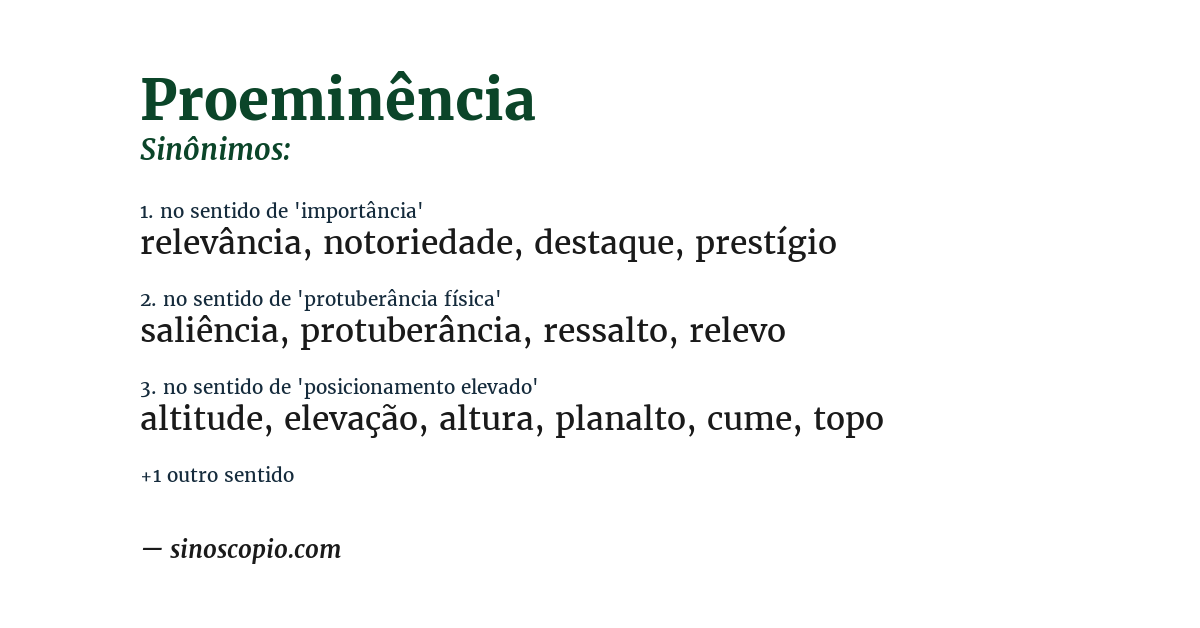 Sinônimo de proeminência