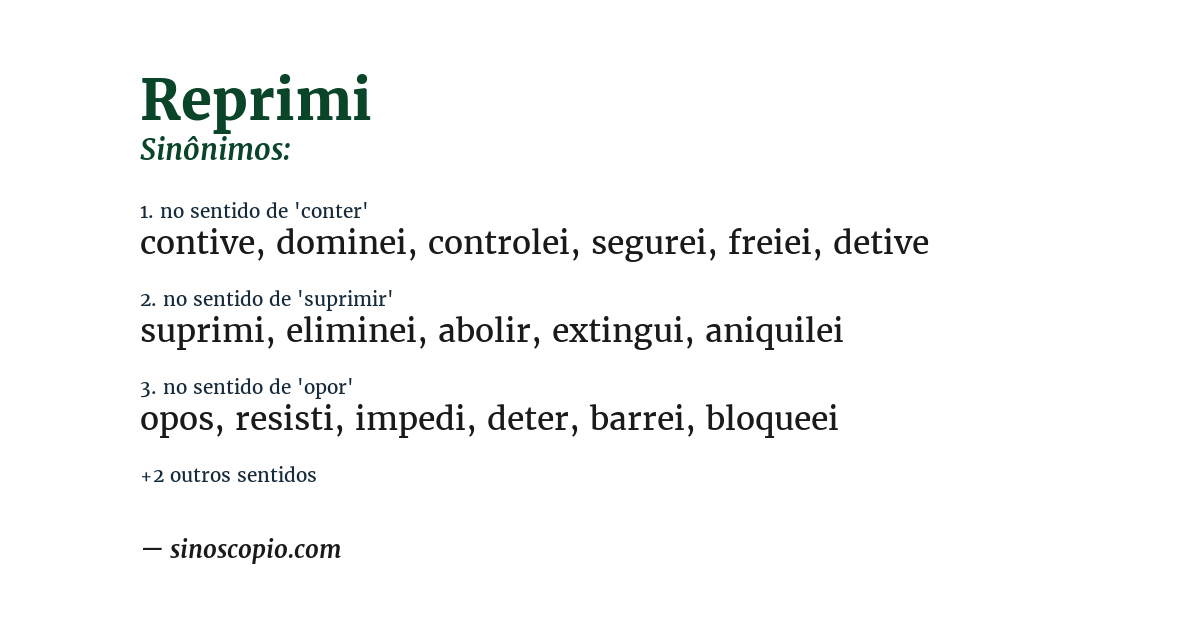 Sinônimo de reprimi