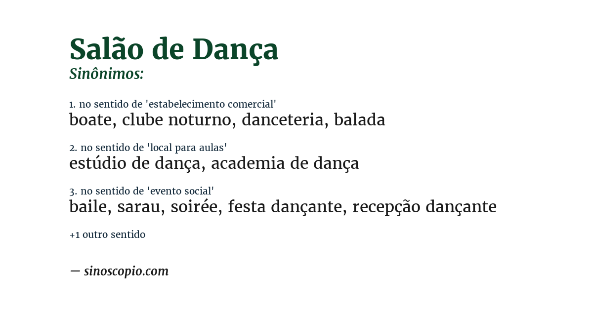 Sinônimo de salão de dança