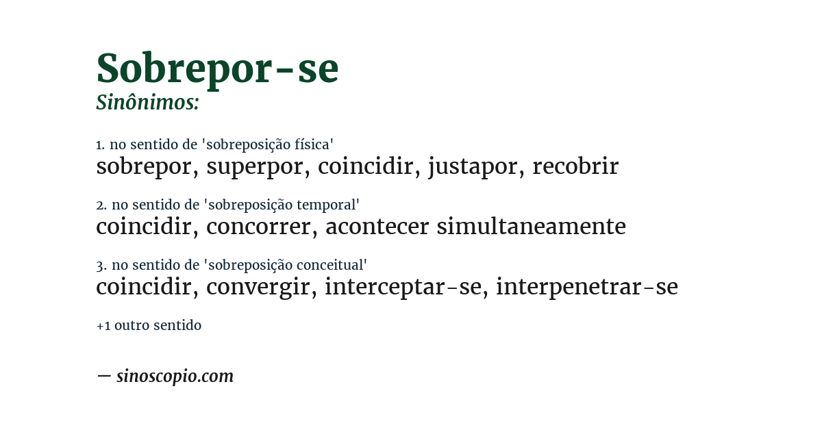 Sinônimo de sobrepor-se