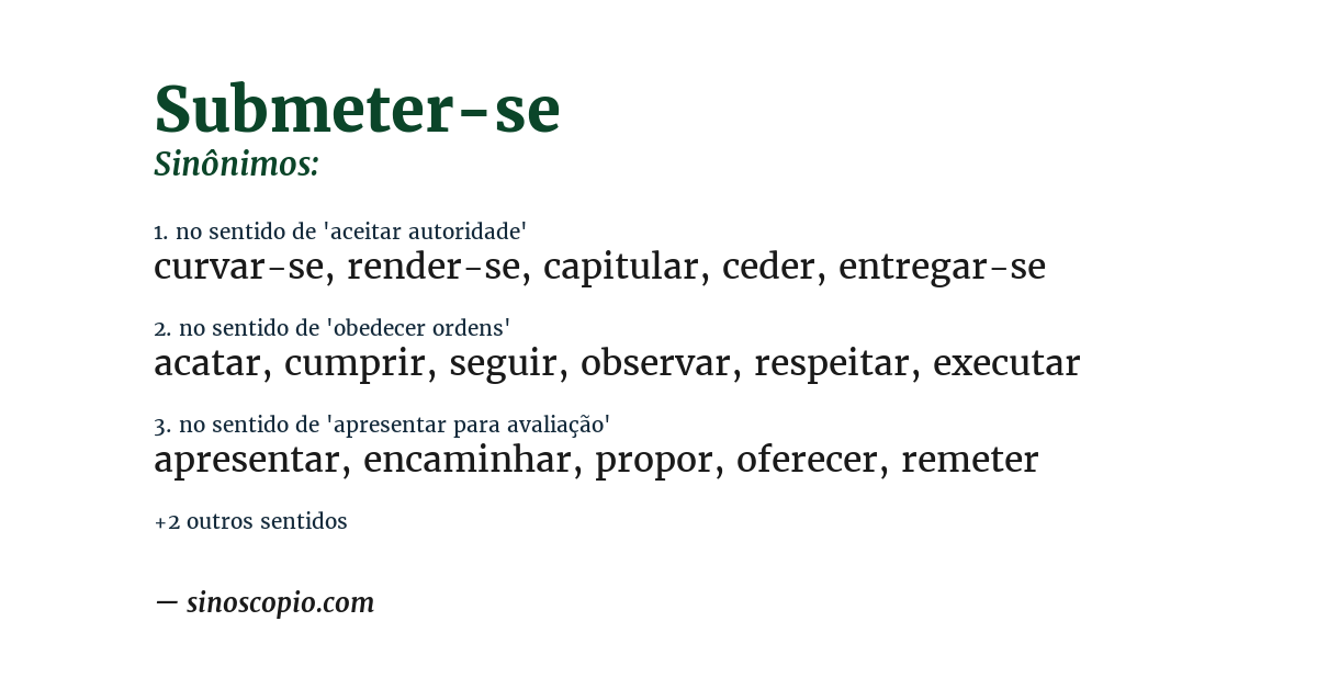 Sinônimo de submeter-se