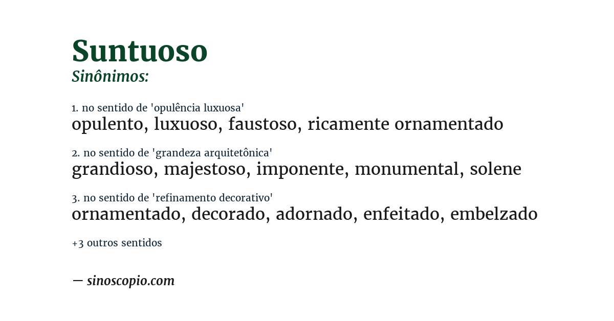 Sinônimo de suntuoso