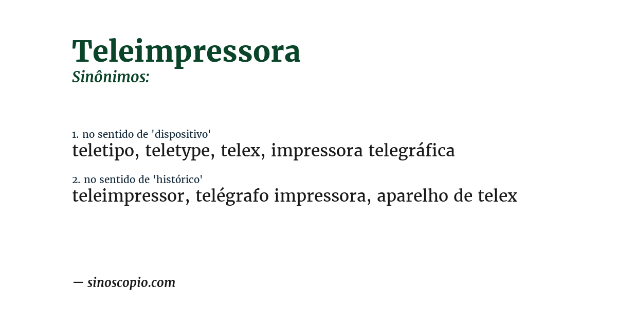 Sinônimo de teleimpressora