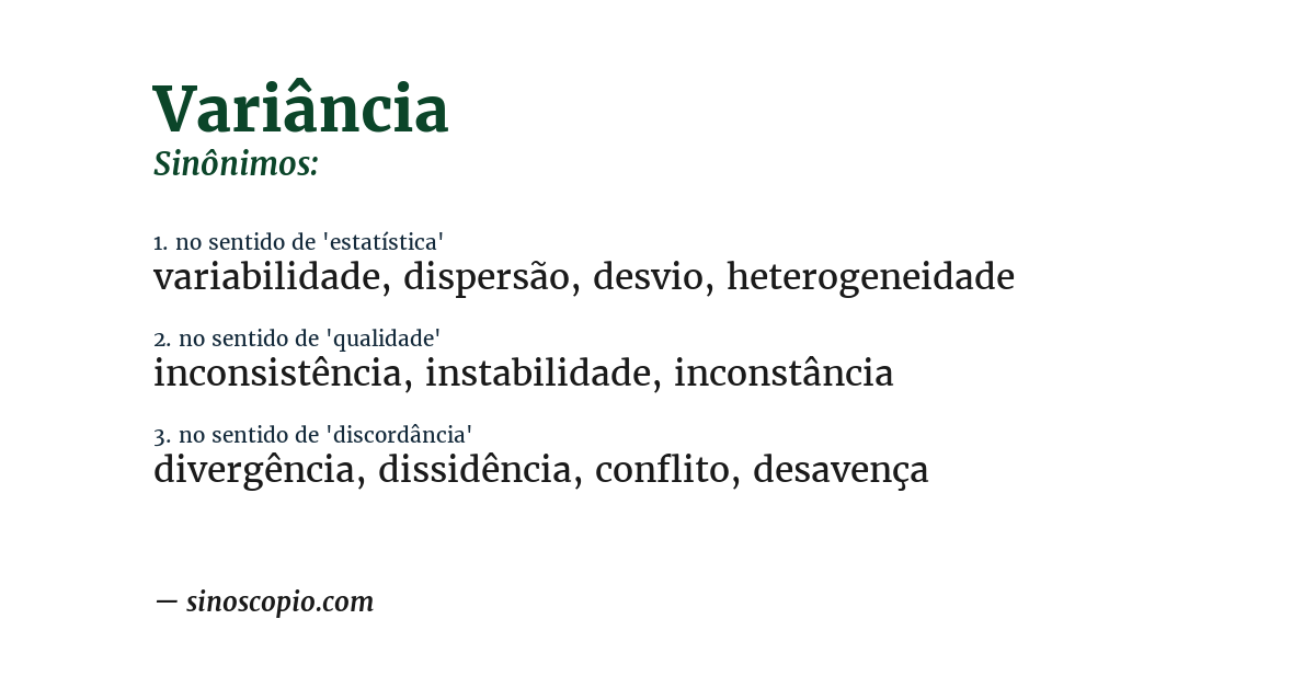 Sinônimo de variância