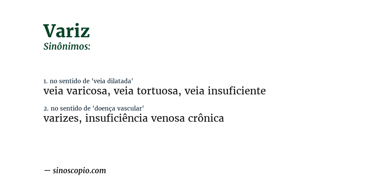 Sinônimo de variz