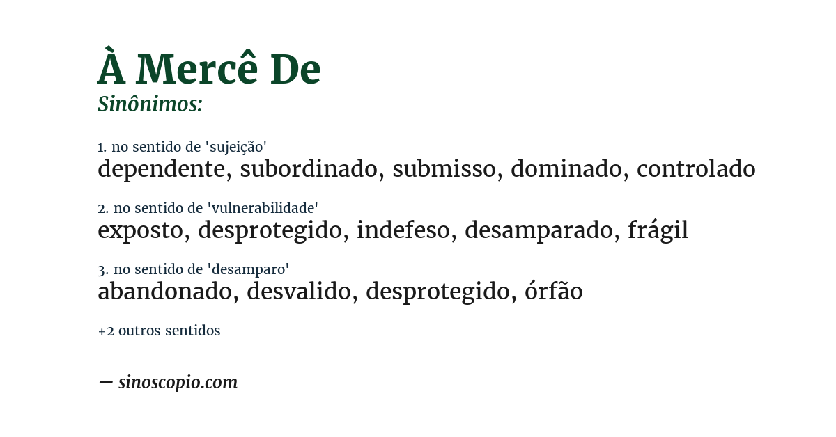 Sinônimo de à mercê de