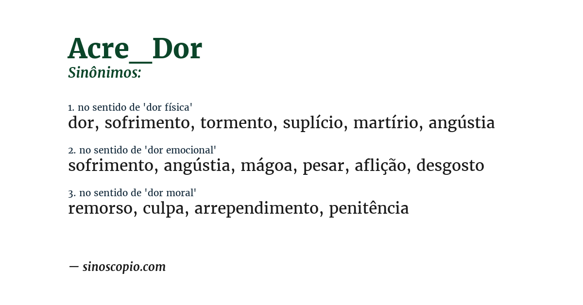 Sinônimo de acre_dor