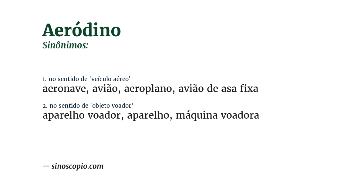 Sinônimo de aeródino