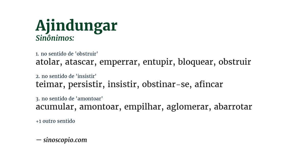 Sinônimo de ajindungar