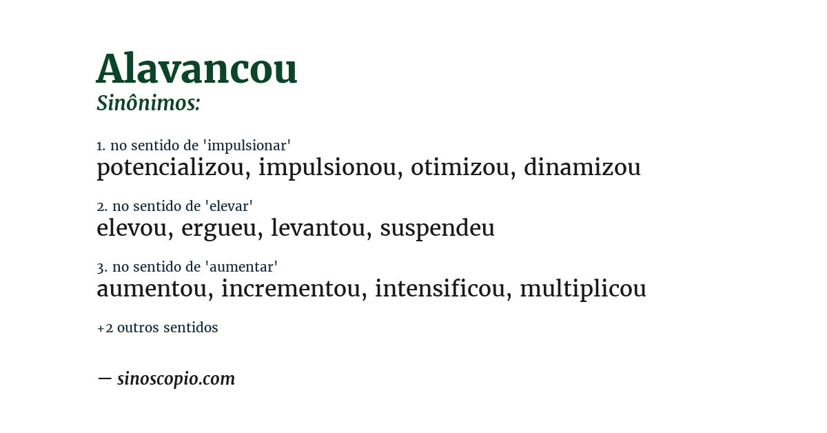 Sinônimo de alavancou