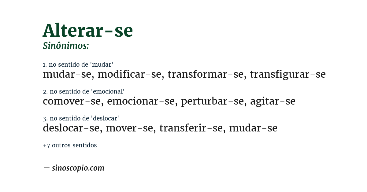 Sinônimo de alterar-se
