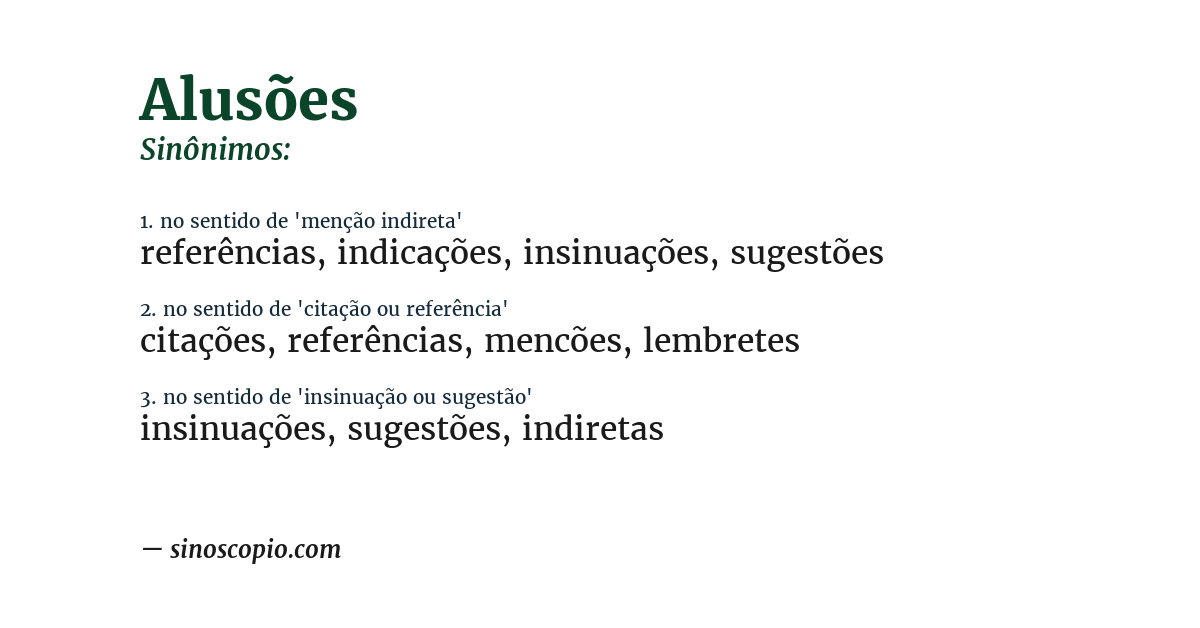Sinônimo de alusões