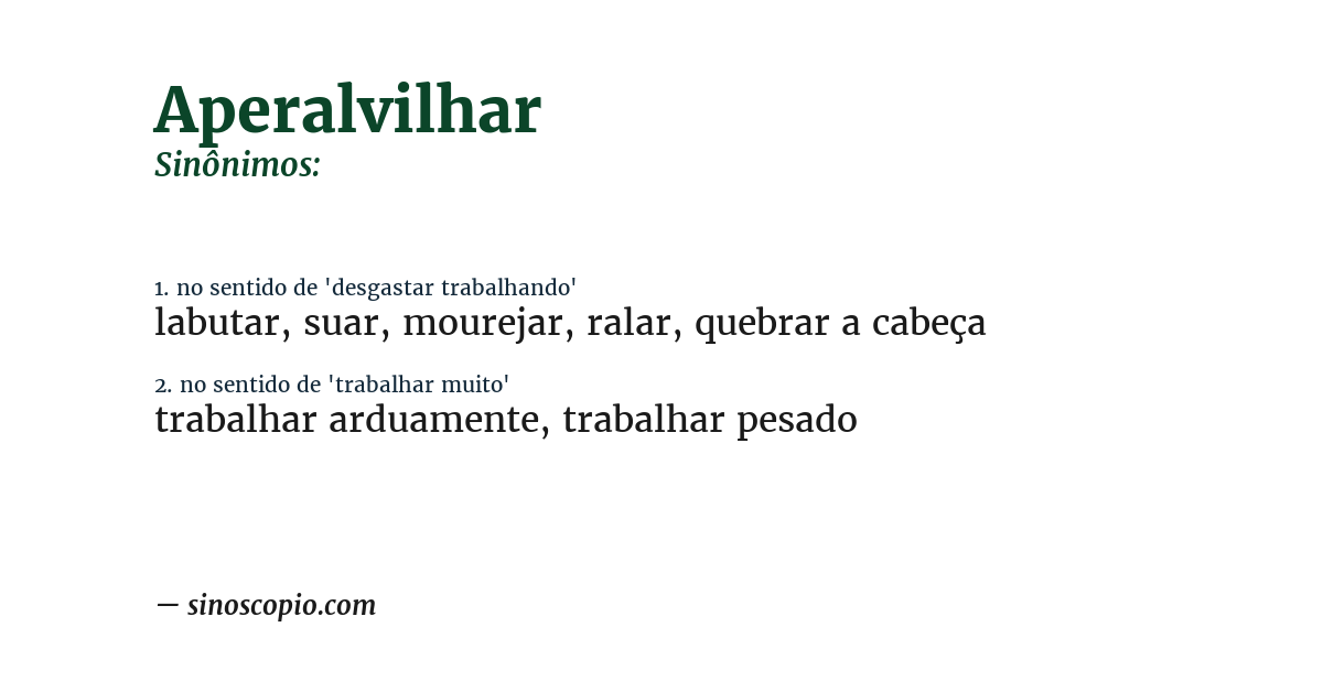 Sinônimo de aperalvilhar