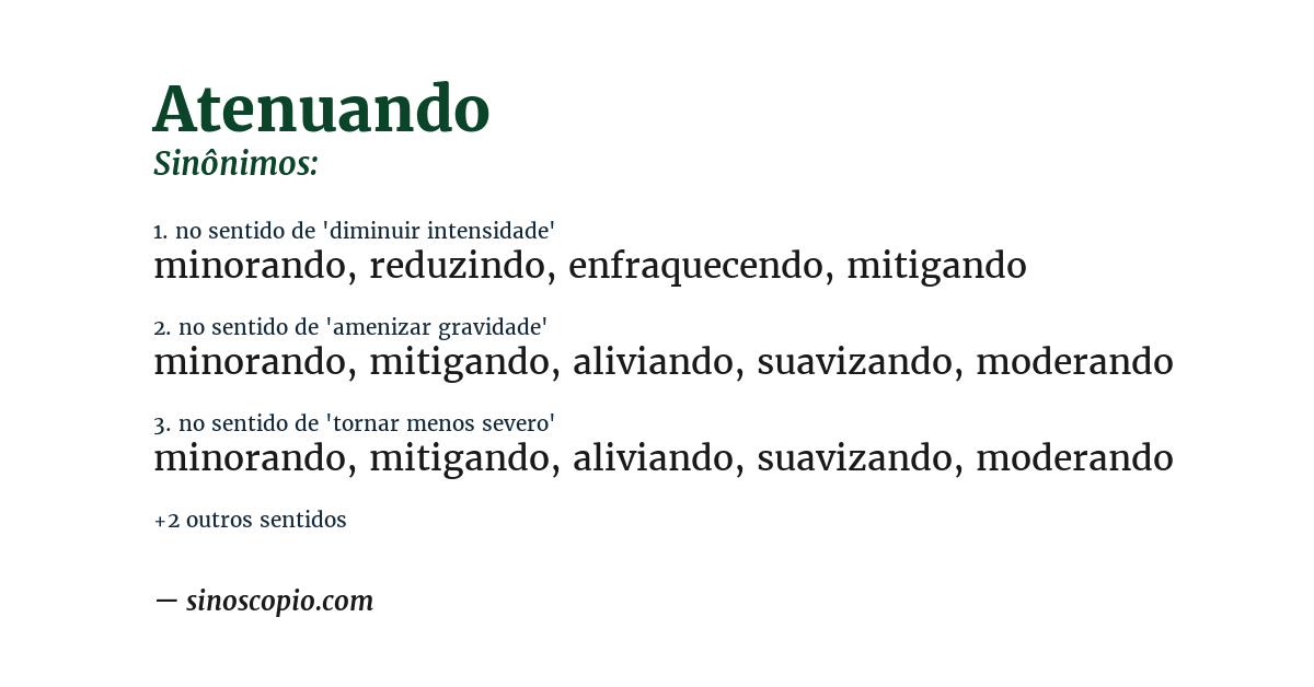 Sinônimo de atenuando