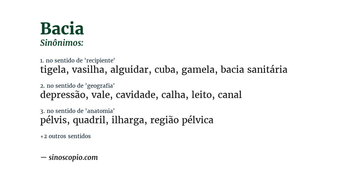 Sinônimo de bacia