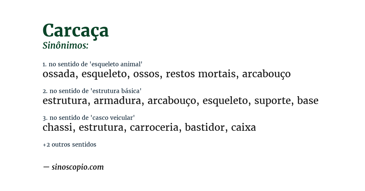 Sinônimo de carcaça