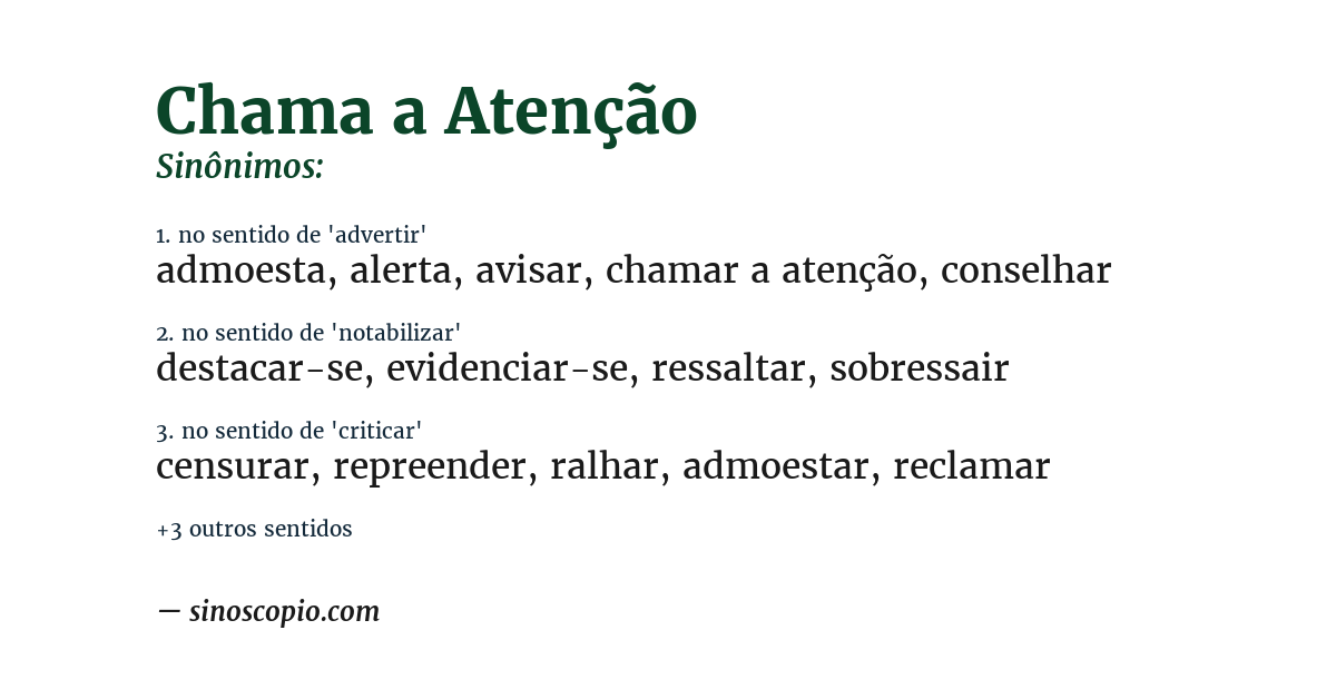 Sinônimo de chama a atenção