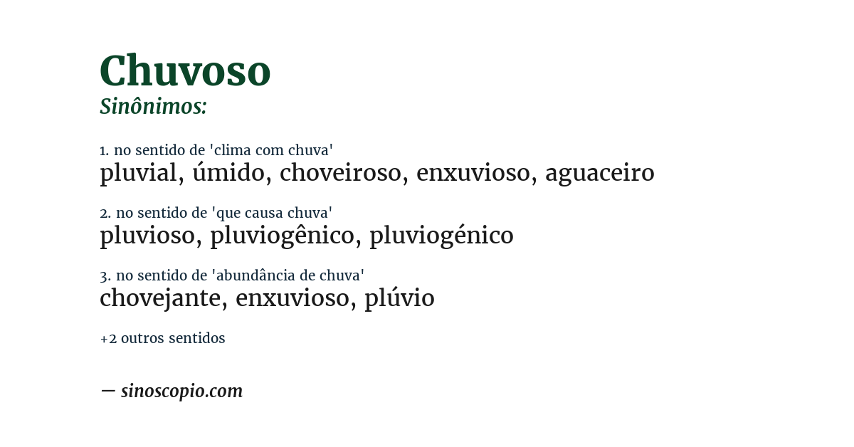 Sinônimo de chuvoso