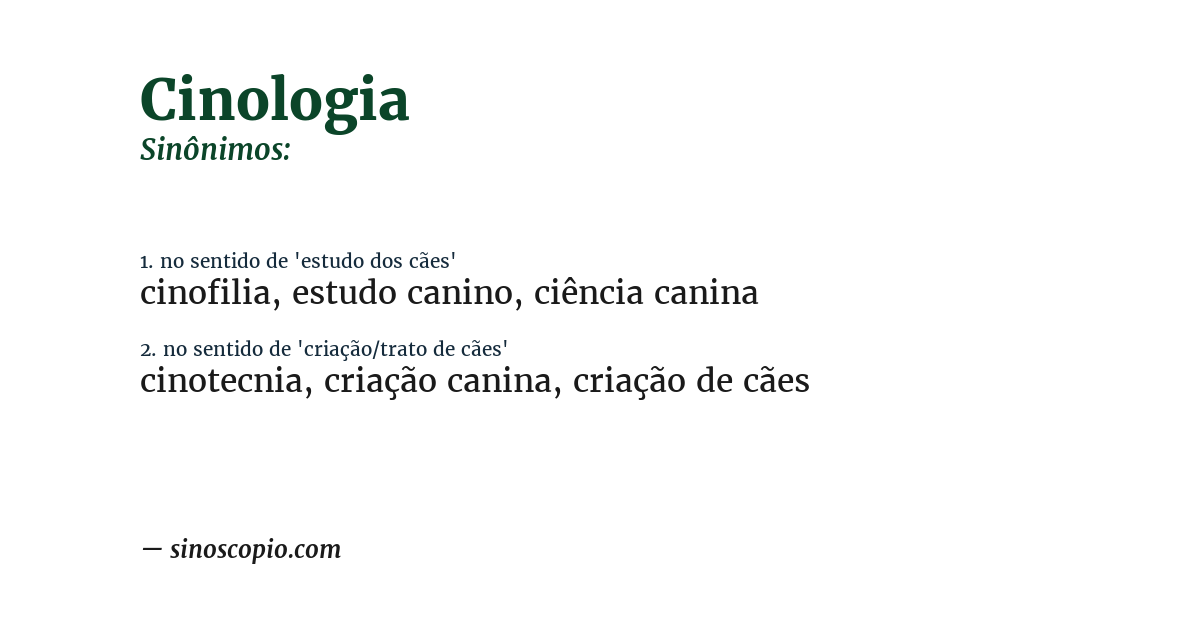 Sinônimo de cinologia