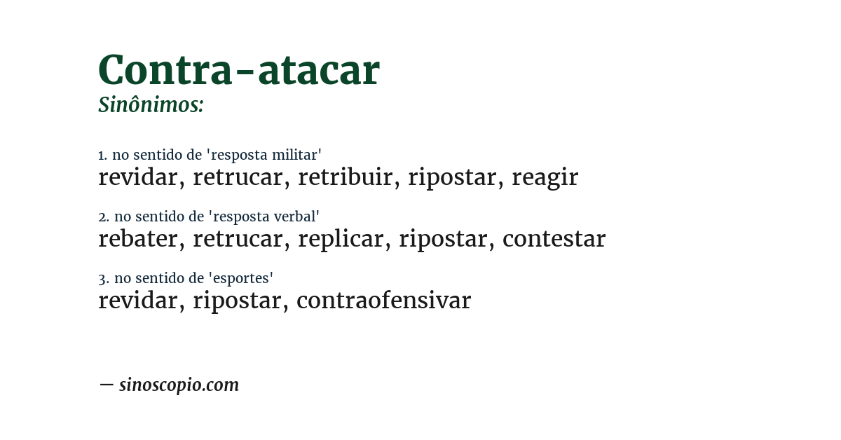Sinônimo de contra-atacar