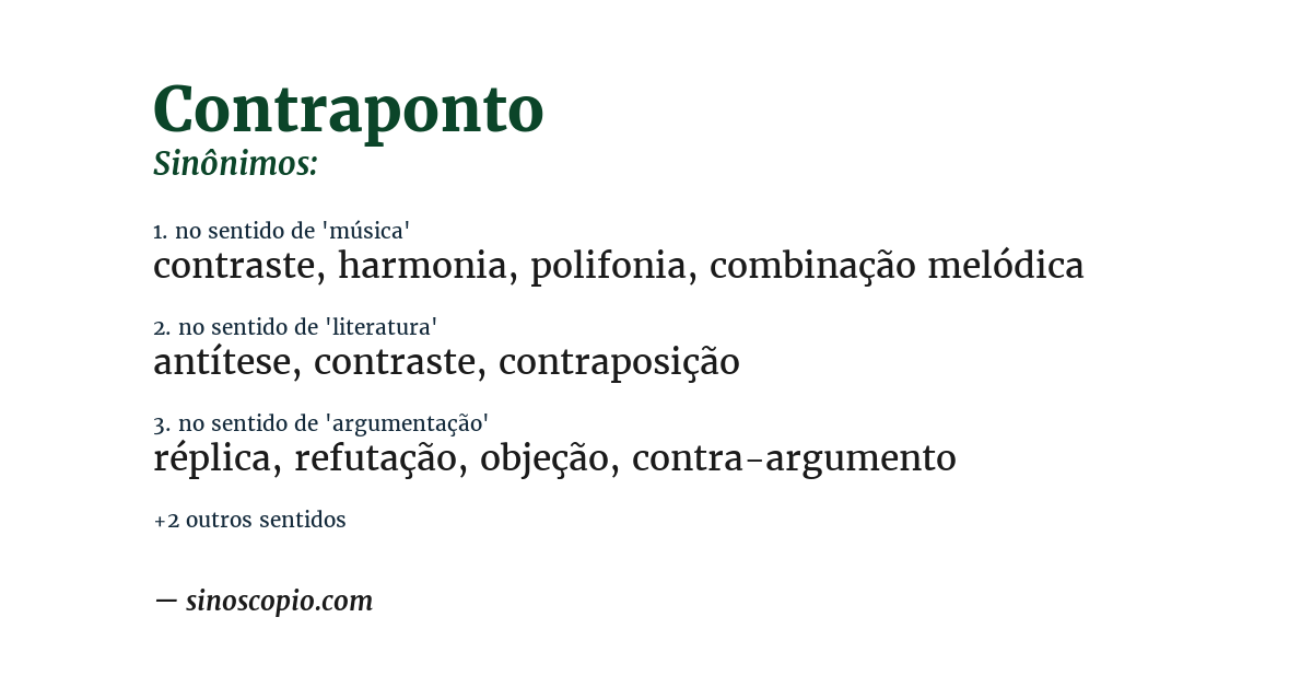 Sinônimo de contraponto