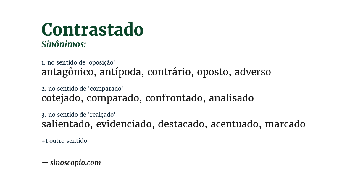 Sinônimo de contrastado