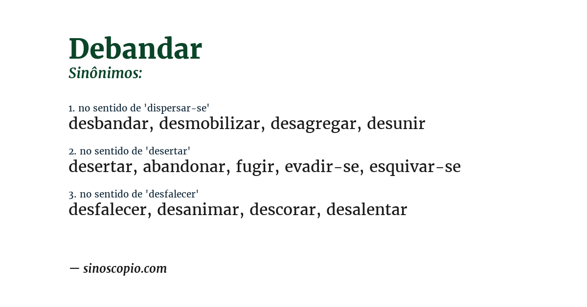 Sinônimo de debandar