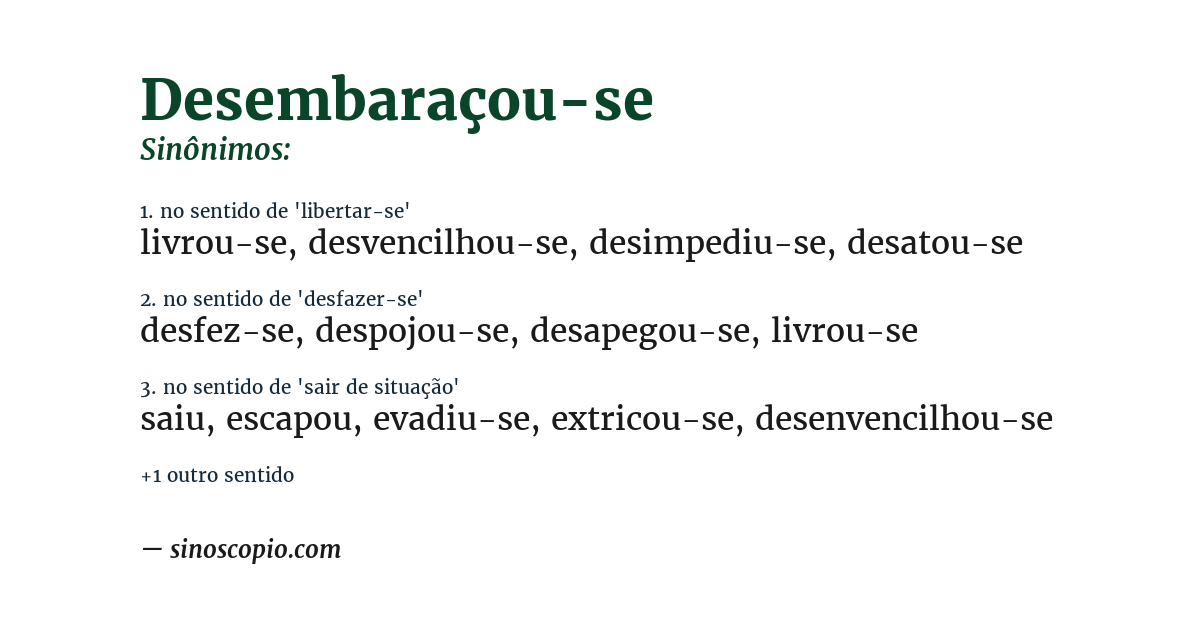 Sinônimo de desembaraçou-se