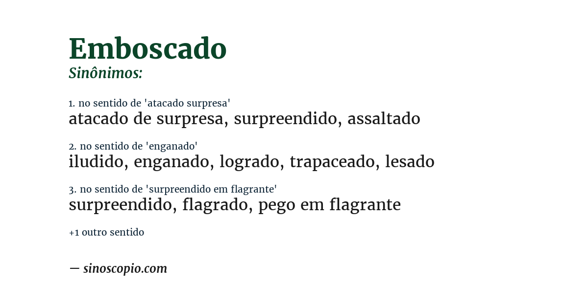Sinônimo de emboscado