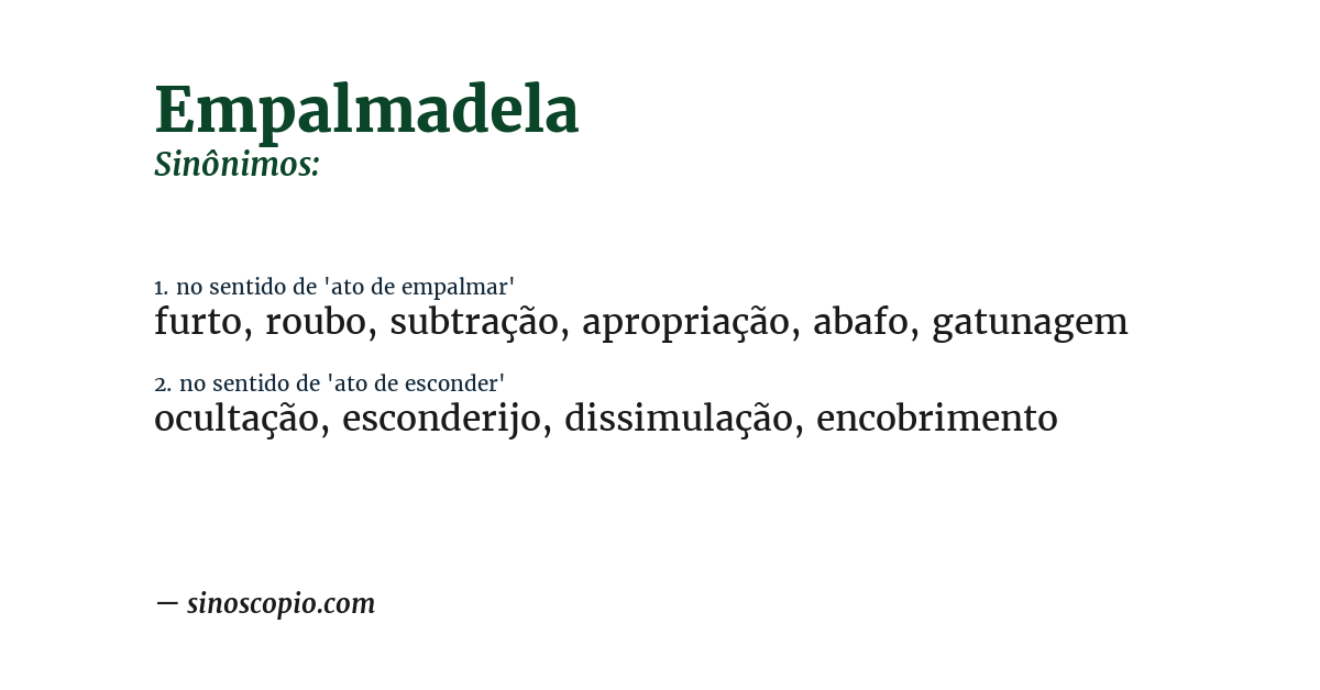 Sinônimo de empalmadela