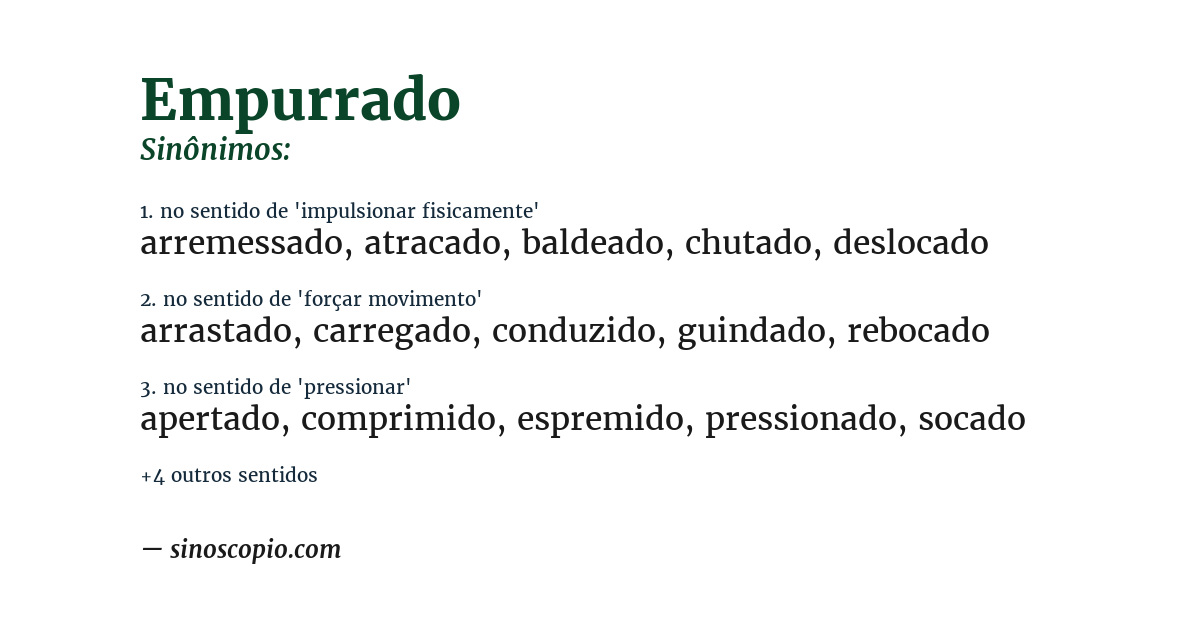 Sinônimo de empurrado