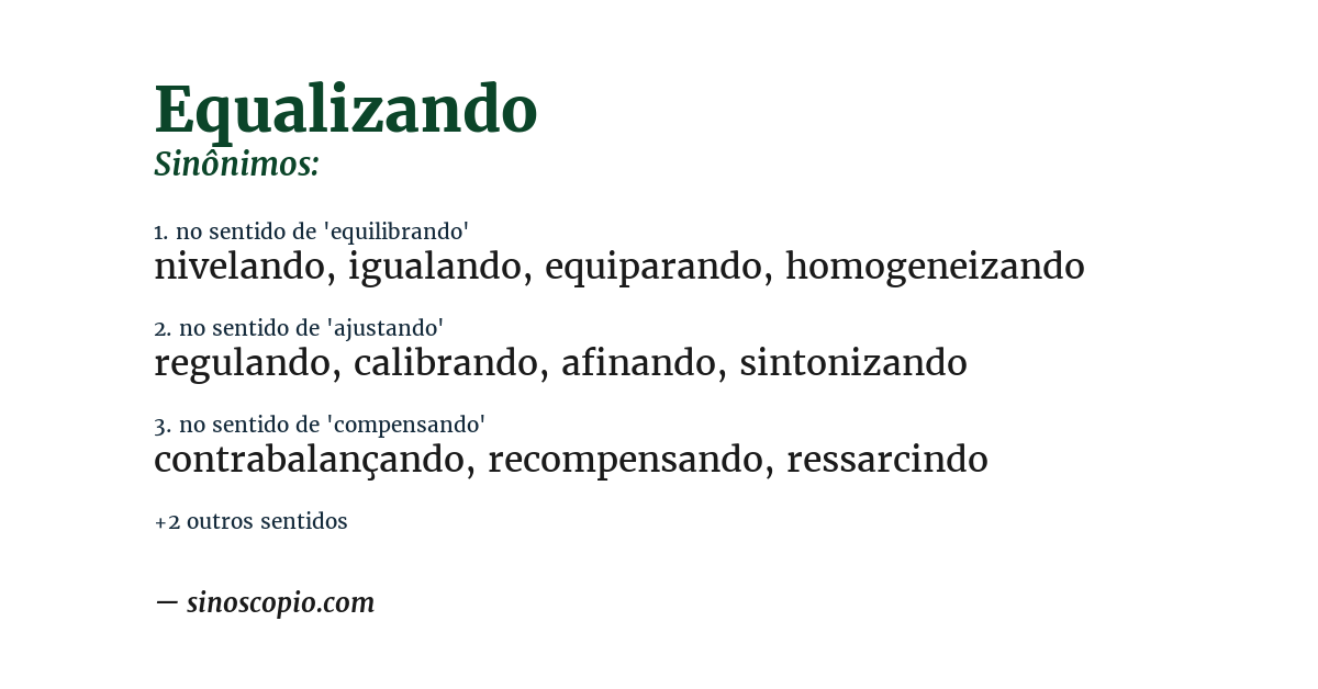 Sinônimo de equalizando