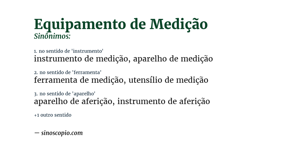 Sinônimo de equipamento de medição