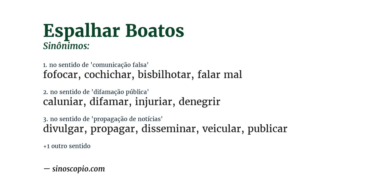 Sinônimo de espalhar boatos