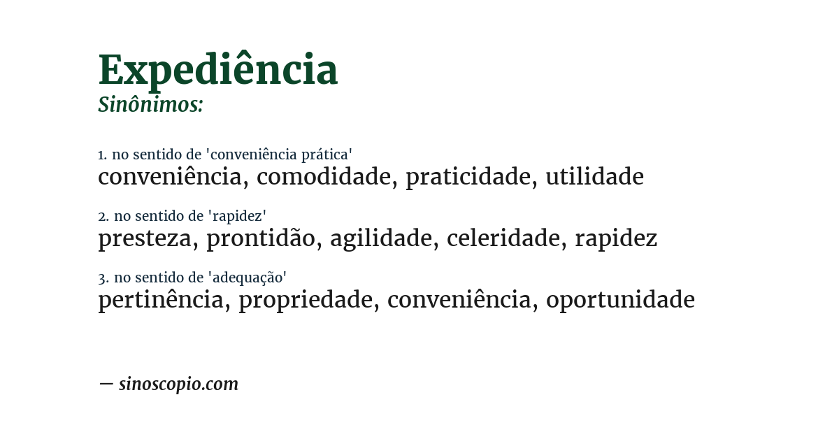 Sinônimo de expediência