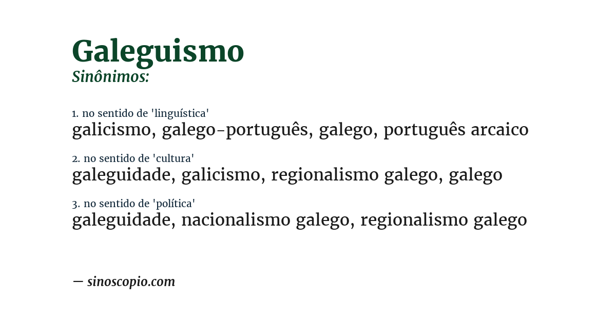 Sinônimo de galeguismo