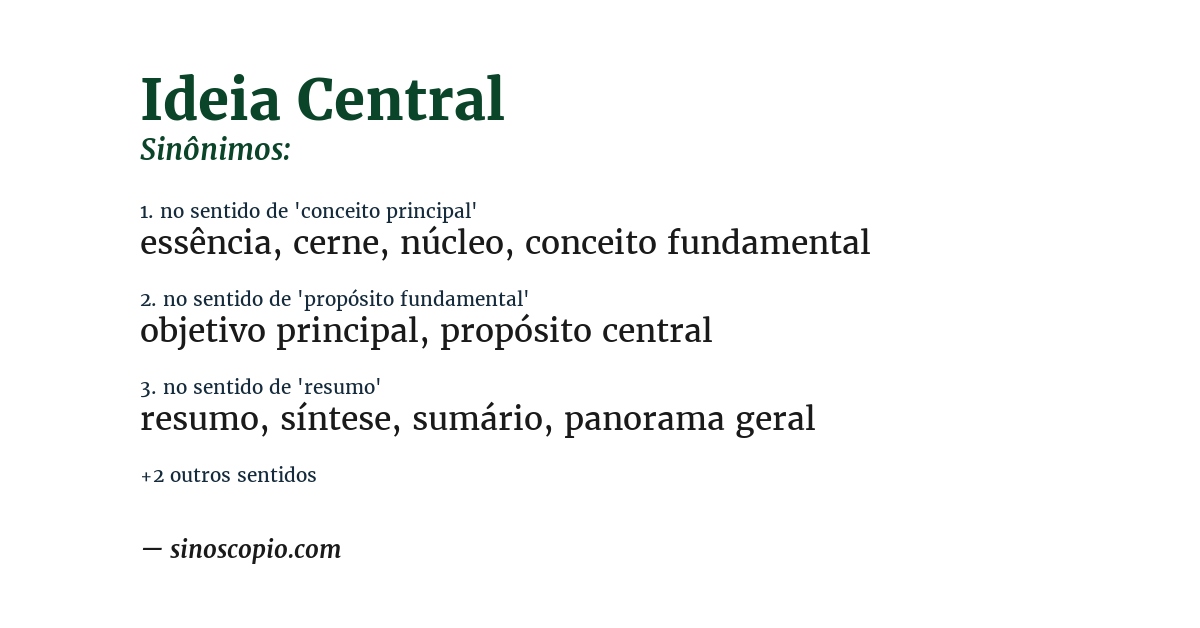 Sinônimo de ideia central