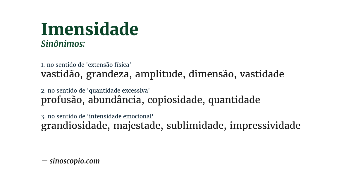 Sinônimo de imensidade