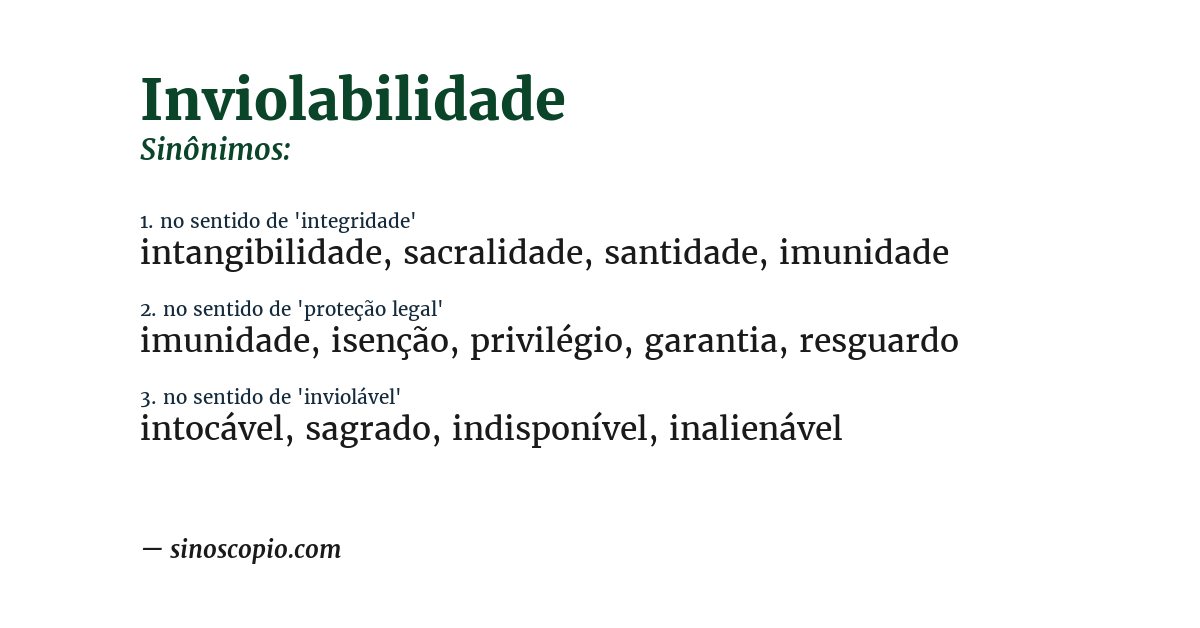 Sinônimo de inviolabilidade